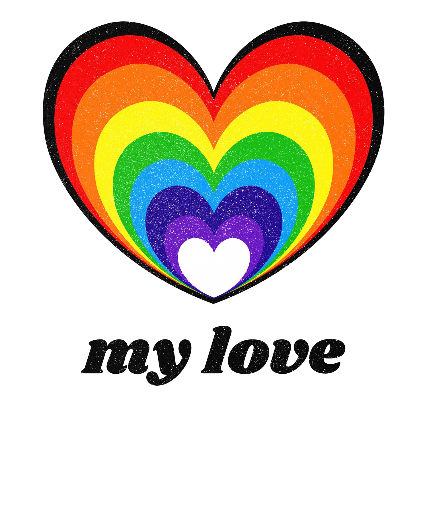 Vintage Valentine Rainbow Heart My Love Men's T-shirt