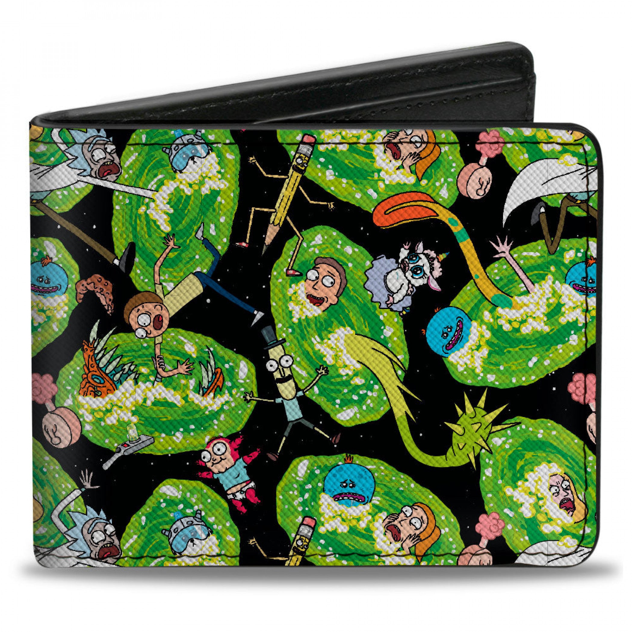 Rick And Morty Scattered In Space Vegan Leather Bi-Fold Wallet