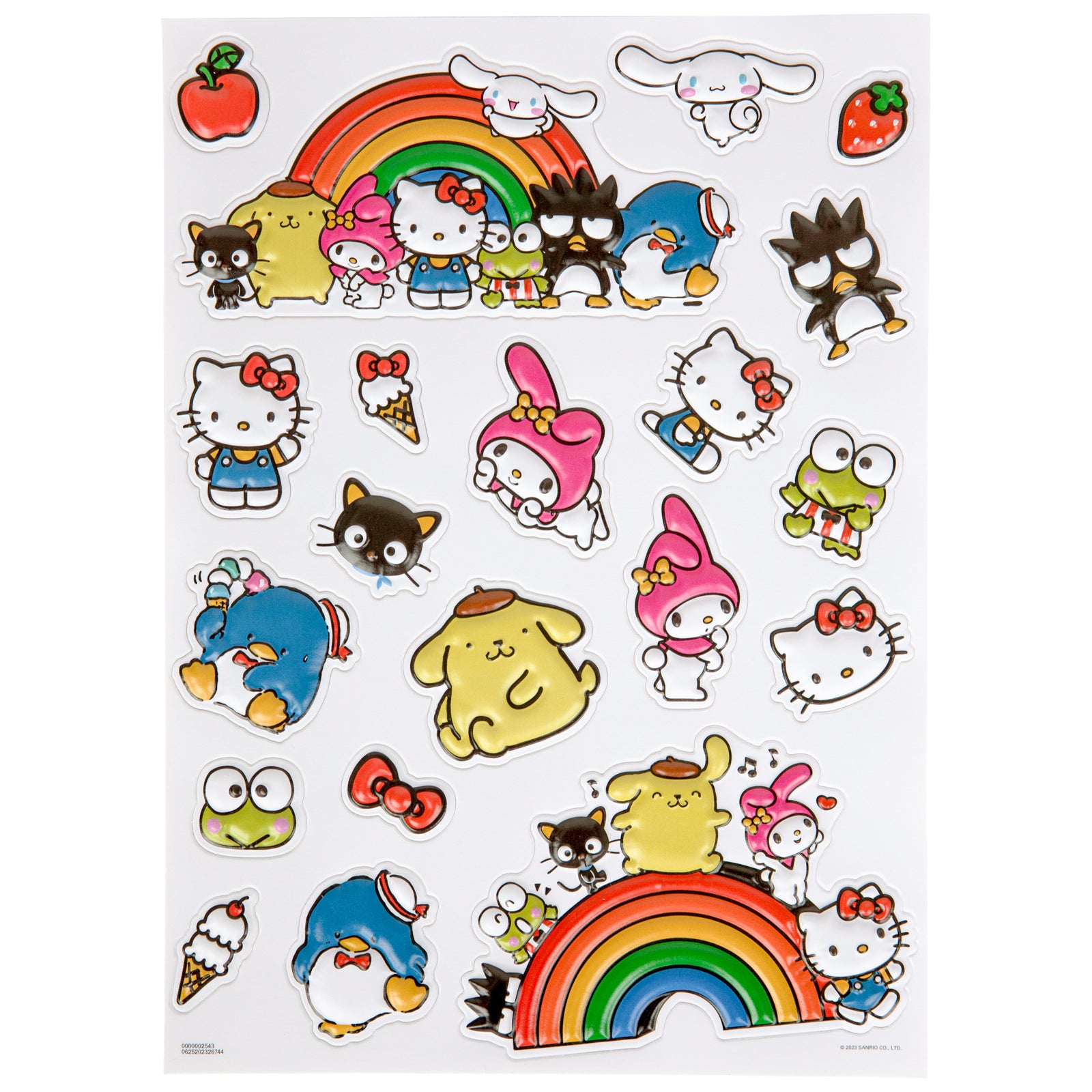 Hello Kitty and Friends Sanrio Raised Sticker Sheet