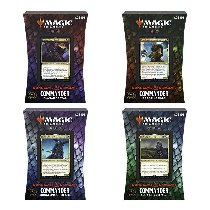Magic The Gathering Adventures In The Forgotten Realms Commander Deck Display 4 Decks