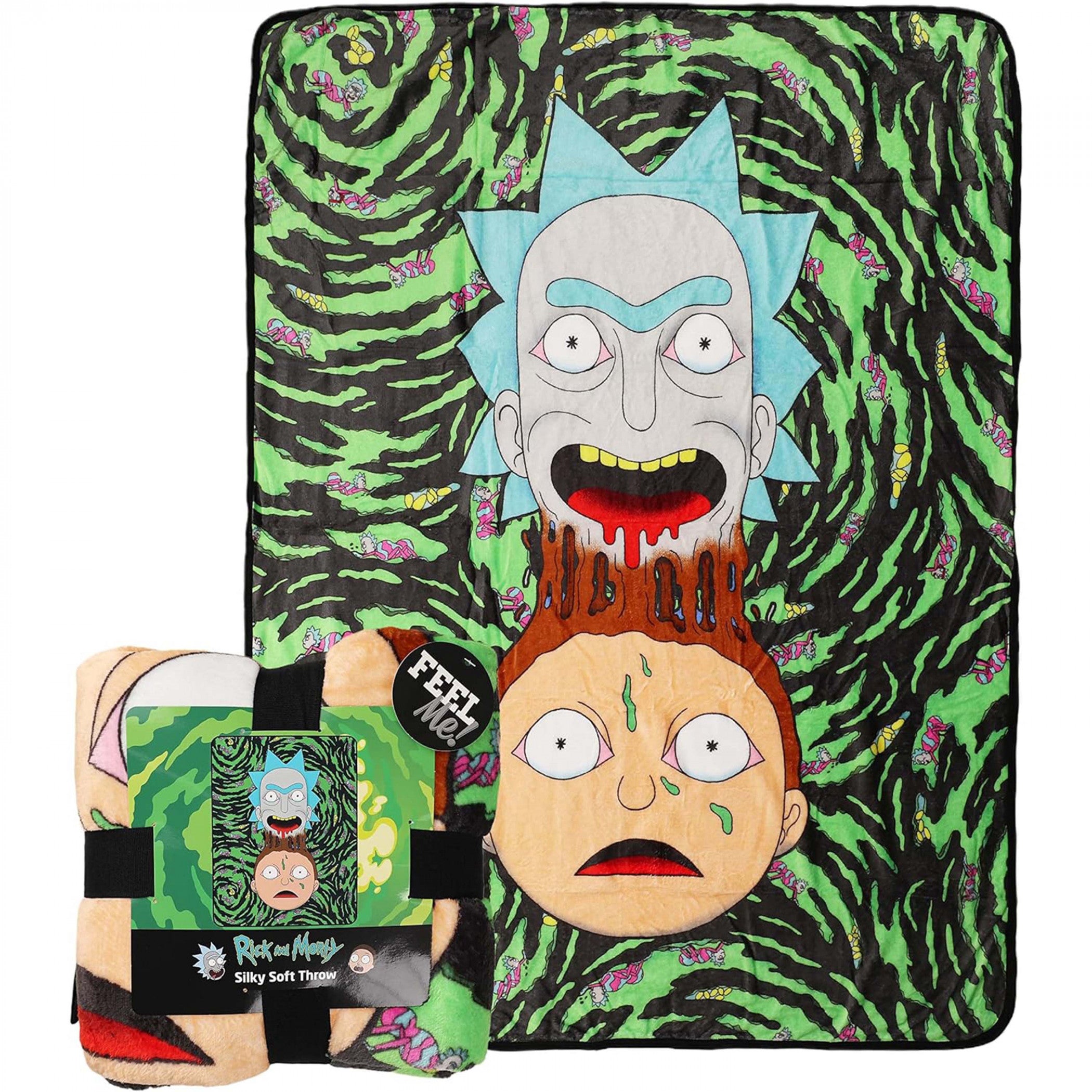 Rick And Morty Melt Together 46"x60" Throw Blanket