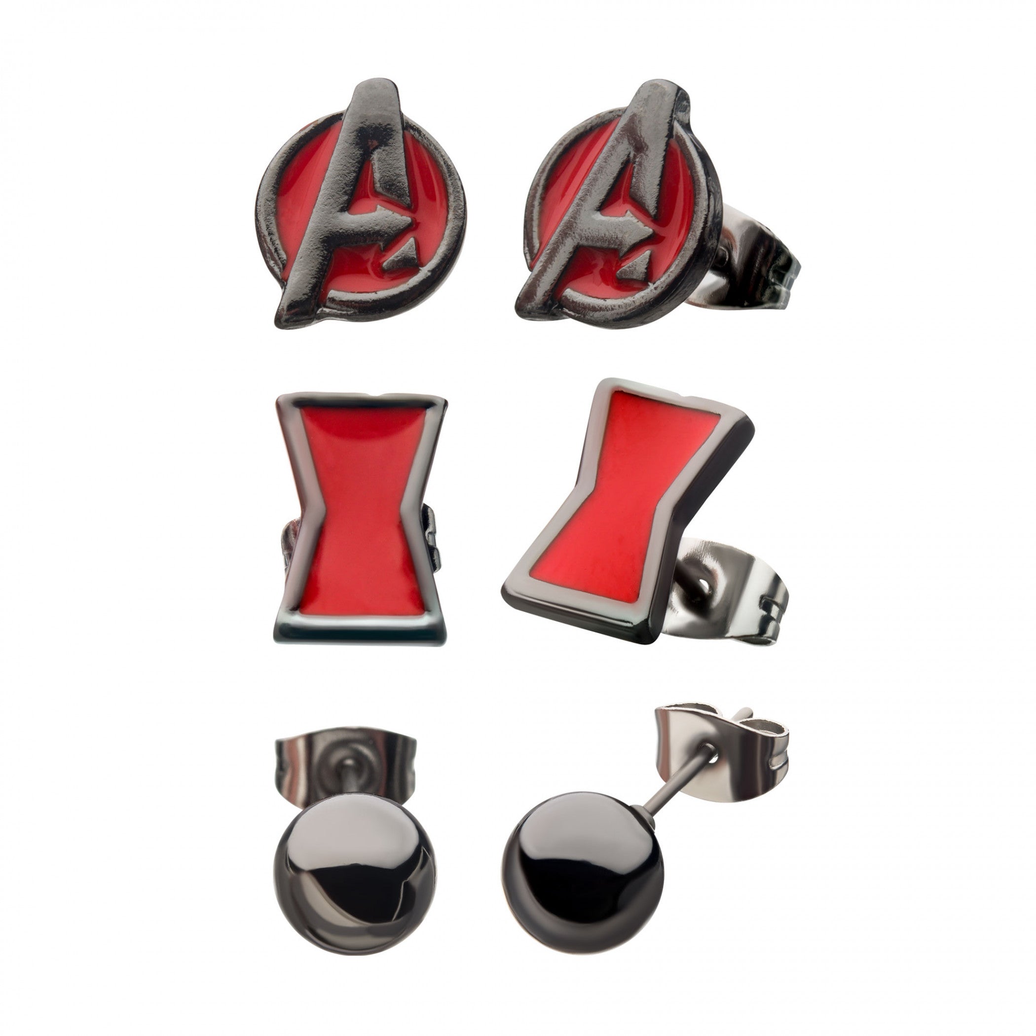 Black Widow Movie Earrings 3-Piece Set