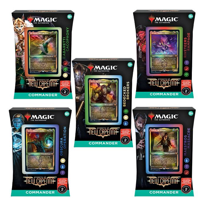 Magic The Gathering Streets Of New Capenna Commander Deck Display 5 Decks
