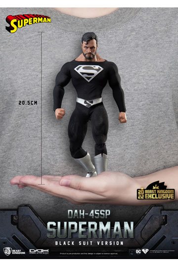 DC Comics Dynamic 8ction Heroes Action Figure 1/9 Superman Black Suit 20 cm