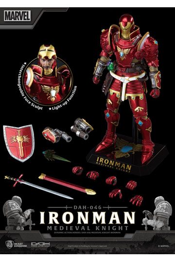 Marvel Dynamic 8ction Heroes Action Figure 1/9 Medieval Knight Iron Man 20 cm
