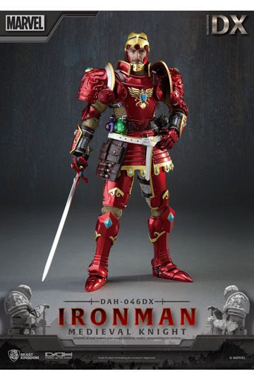 Marvel Dynamic 8ction Heroes Action Figure 1/9 Medieval Knight Iron Man Deluxe Version 20 cm