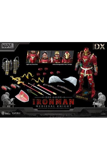 Marvel Dynamic 8ction Heroes Action Figure 1/9 Medieval Knight Iron Man Deluxe Version 20 cm