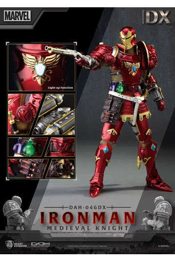 Marvel Dynamic 8ction Heroes Action Figure 1/9 Medieval Knight Iron Man Deluxe Version 20 cm