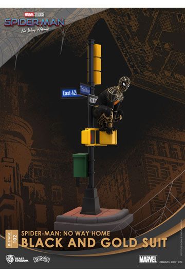 Spider-Man: No Way Home D-Stage PVC Diorama Spider-Man Black and Gold Suit 25 cm