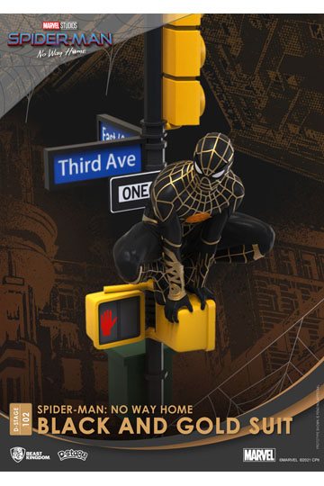 Spider-Man: No Way Home D-Stage PVC Diorama Spider-Man Black and Gold Suit 25 cm