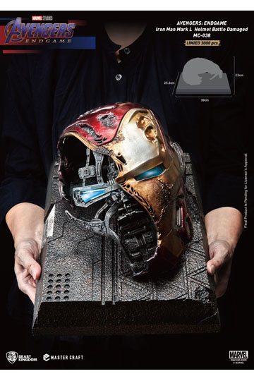 Avengers Endgame Master Craft Statue Iron Man Mark50 Helmet Battle Damaged 22 cm