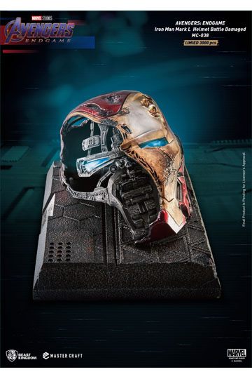 Avengers Endgame Master Craft Statue Iron Man Mark50 Helmet Battle Damaged 22 cm