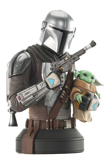 Star Wars: The Mandalorian Bust 1/6 The Mandalorian with Grogu 15 cm
