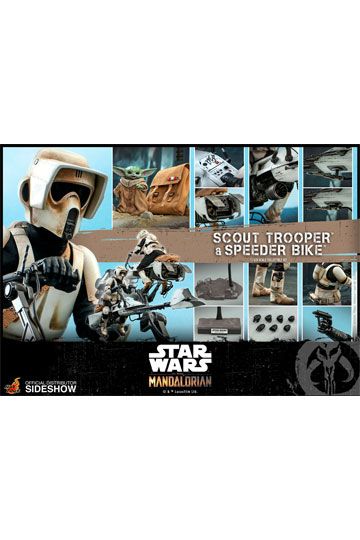 Star Wars The Mandalorian Action Figure 1/6 Scout Trooper & Speeder Bike 30 cm