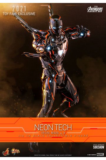 Avengers: Infinity War Action Figure 1/6 Iron Man Neon Tech 4.0 2021 Toy Fair Exclusive 32 cm