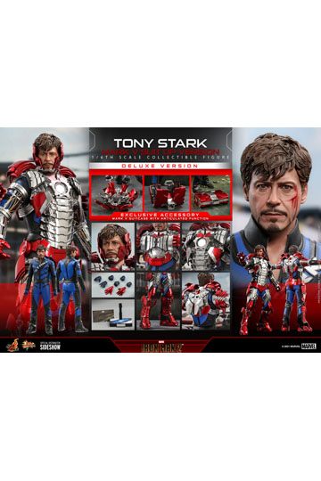 Iron Man 2 Movie Masterpiece Action Figure 1/6 Tony Stark (Mark V Suit Up Version) Deluxe 31 cm