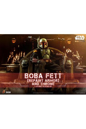 Star Wars The Mandalorian Action Figure 1/6 Boba Fett (Repaint Armor) and Throne 30 cm