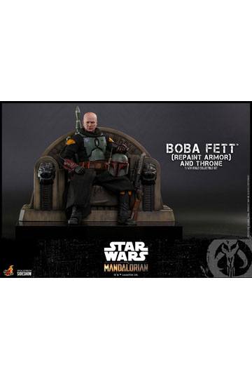 Star Wars The Mandalorian Action Figure 1/6 Boba Fett (Repaint Armor) and Throne 30 cm
