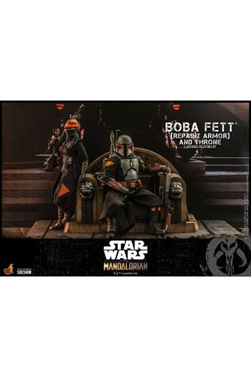 Star Wars The Mandalorian Action Figure 1/6 Boba Fett (Repaint Armor) and Throne 30 cm