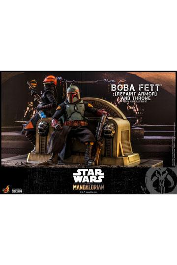 Star Wars The Mandalorian Action Figure 1/6 Boba Fett (Repaint Armor) and Throne 30 cm