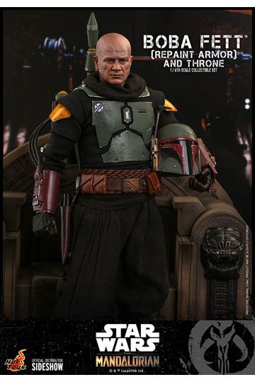 Star Wars The Mandalorian Action Figure 1/6 Boba Fett (Repaint Armor) and Throne 30 cm