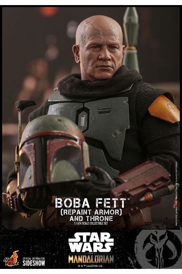 Star Wars The Mandalorian Action Figure 1/6 Boba Fett (Repaint Armor) and Throne 30 cm