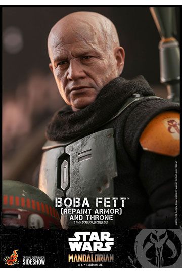 Star Wars The Mandalorian Action Figure 1/6 Boba Fett (Repaint Armor) and Throne 30 cm