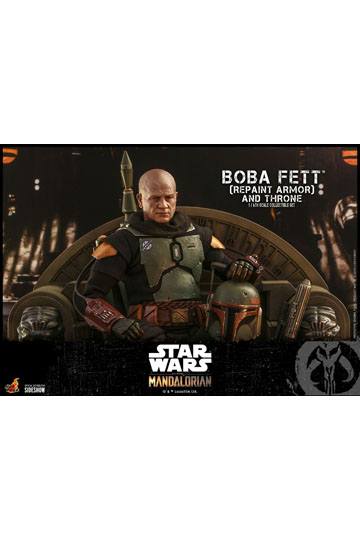 Star Wars The Mandalorian Action Figure 1/6 Boba Fett (Repaint Armor) and Throne 30 cm