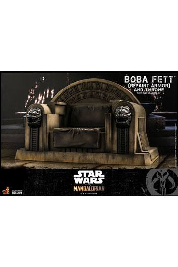 Star Wars The Mandalorian Action Figure 1/6 Boba Fett (Repaint Armor) and Throne 30 cm