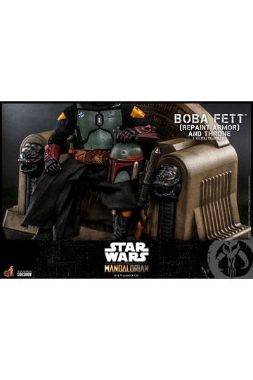 Star Wars The Mandalorian Action Figure 1/6 Boba Fett (Repaint Armor) and Throne 30 cm
