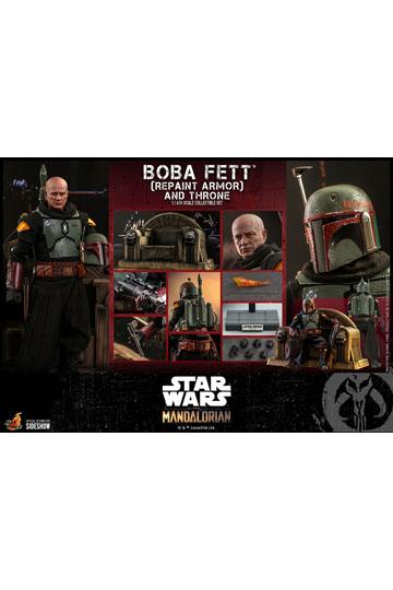 Star Wars The Mandalorian Action Figure 1/6 Boba Fett (Repaint Armor) and Throne 30 cm