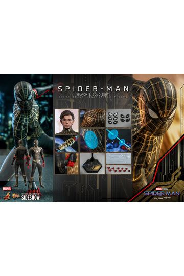 Spider-Man: No Way Home Movie Masterpiece Action Figure 1/6 Spider-Man (Black & Gold Suit) 30 cm