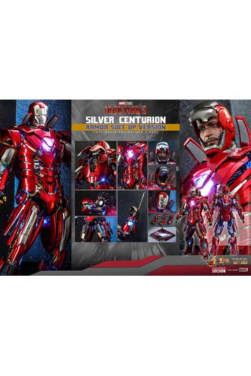 Iron Man 3 Movie Masterpiece Action Figure 1/6 Silver Centurion (Armor Suit Up Version) 32 cm