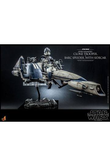 Star Wars The Clone Wars Action Figure 1/6 Heavy Weapons Clone Trooper & BARC Speeder with Sidecar 30 cm