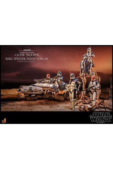 Star Wars The Clone Wars Action Figure 1/6 Heavy Weapons Clone Trooper & BARC Speeder with Sidecar 30 cm