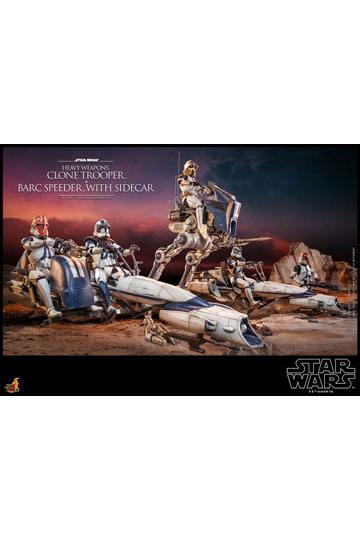 Star Wars The Clone Wars Action Figure 1/6 Heavy Weapons Clone Trooper & BARC Speeder with Sidecar 30 cm