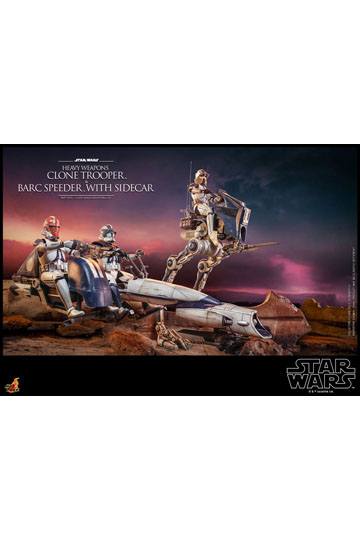 Star Wars The Clone Wars Action Figure 1/6 Heavy Weapons Clone Trooper & BARC Speeder with Sidecar 30 cm