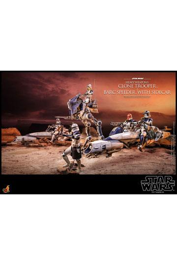 Star Wars The Clone Wars Action Figure 1/6 Heavy Weapons Clone Trooper & BARC Speeder with Sidecar 30 cm
