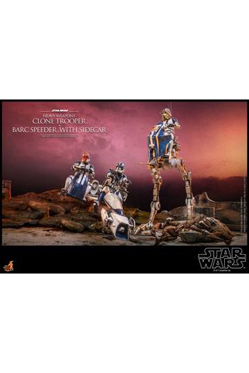 Star Wars The Clone Wars Action Figure 1/6 Heavy Weapons Clone Trooper & BARC Speeder with Sidecar 30 cm