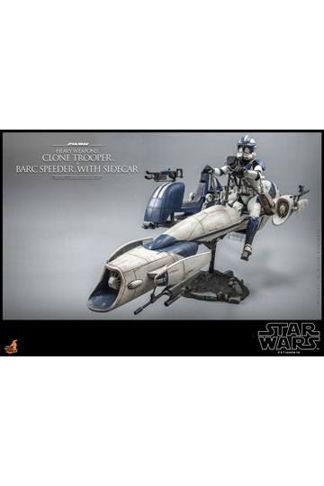 Star Wars The Clone Wars Action Figure 1/6 Heavy Weapons Clone Trooper & BARC Speeder with Sidecar 30 cm