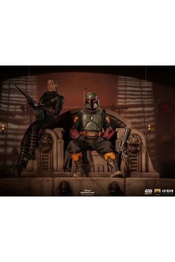 Star Wars The Mandalorian Deluxe Art Scale Statue 1/10 Boba Fett & Fennec on Throne 23 cm