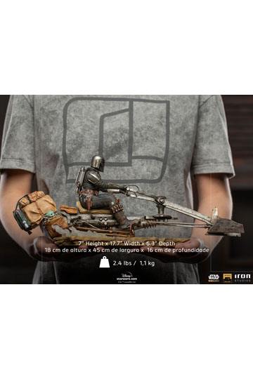 Star Wars The Mandalorian Deluxe Art Scale Statue 1/10 Mandalorian on Speederbike 18 cm