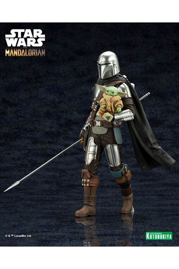 Star Wars The Mandalorian ARTFX Statue 1/10 Mandalorian & Grogu with Beskar Staff 18 cm