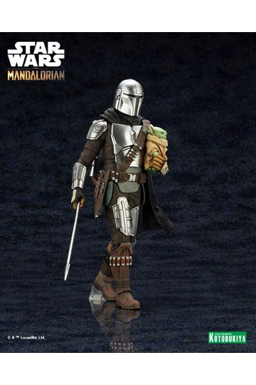 Star Wars The Mandalorian ARTFX Statue 1/10 Mandalorian & Grogu with Beskar Staff 18 cm