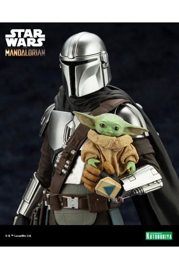 Star Wars The Mandalorian ARTFX Statue 1/10 Mandalorian & Grogu with Beskar Staff 18 cm