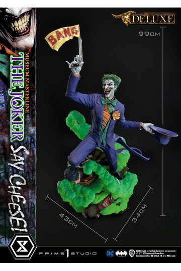DC Comics Statue 1/3 The Joker Say Cheese Deluxe Bonus Version 99 cm