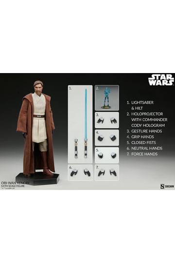 Star Wars The Clone Wars Action Figure 1/6 Obi-Wan Kenobi 30 cm