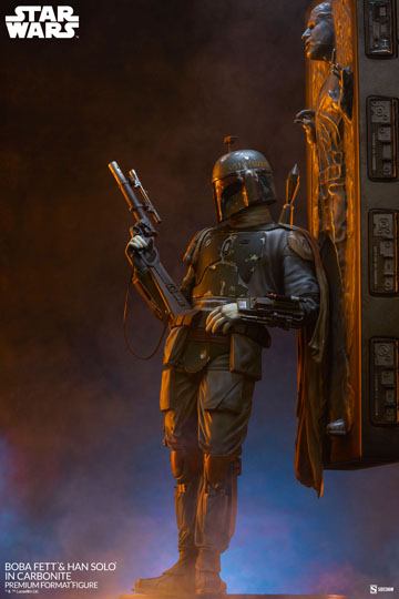 Star Wars Premium Format Statue Boba Fett and Han Solo in Carbonite 70 cm