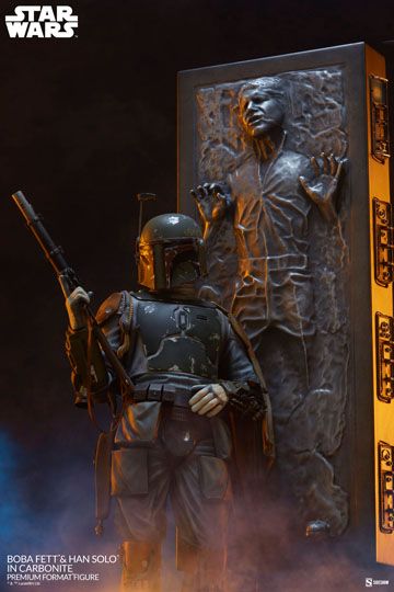 Star Wars Premium Format Statue Boba Fett and Han Solo in Carbonite 70 cm