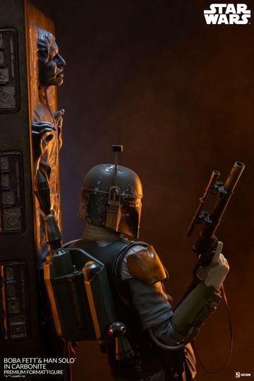 Star Wars Premium Format Statue Boba Fett and Han Solo in Carbonite 70 cm